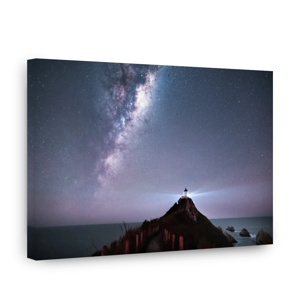 Milky Way Over Nugget Point Lighthouse | Canvas Factory