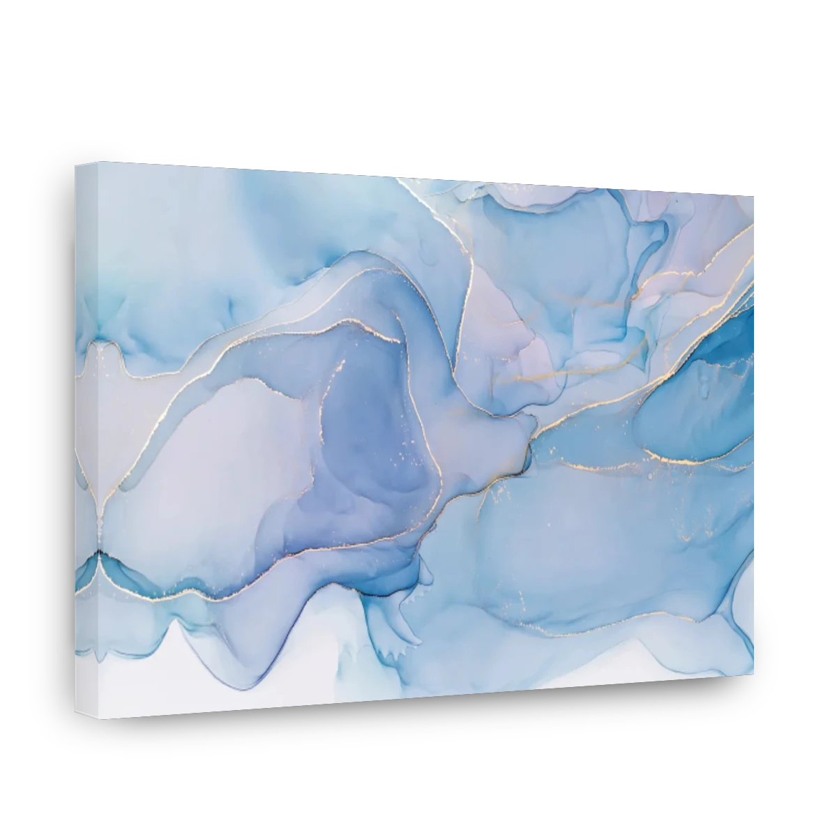 Abstract Alcohol Ink Blue Tone Gold | Canvas Factory