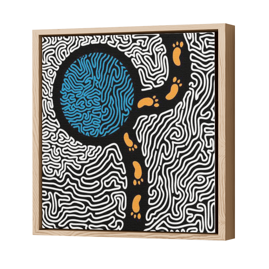 Thumbnail for Canvas - Wood Grain Floating Frame