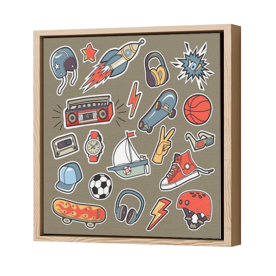 Thumbnail for Canvas - Wood Grain Floating Frame