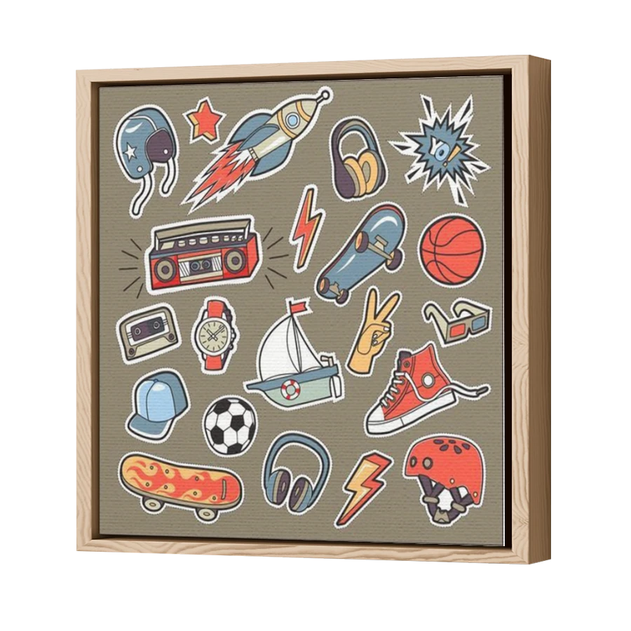 Thumbnail for Canvas - Wood Grain Floating Frame