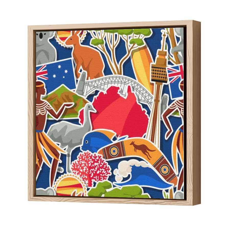 Thumbnail for Canvas - Wood Grain Floating Frame