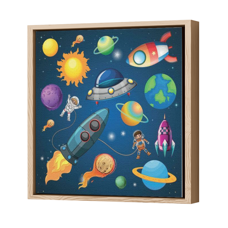 Thumbnail for Canvas - Wood Grain Floating Frame