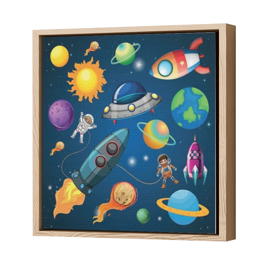 Thumbnail for Canvas - Wood Grain Floating Frame