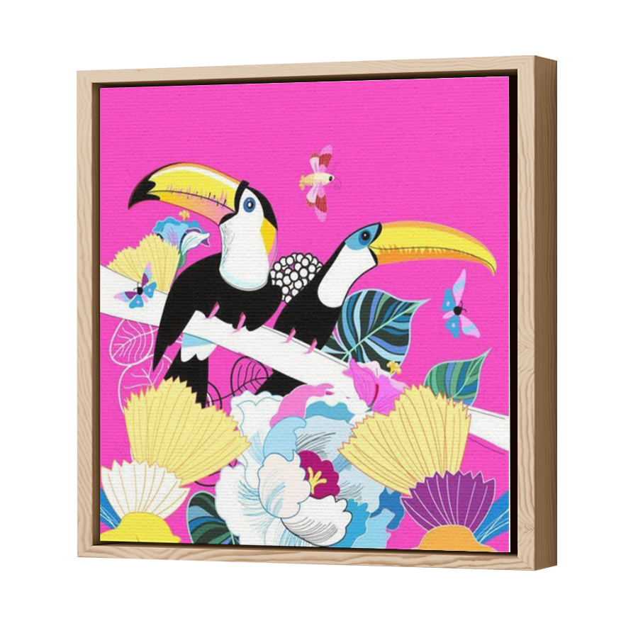 Thumbnail for Canvas - Wood Grain Floating Frame