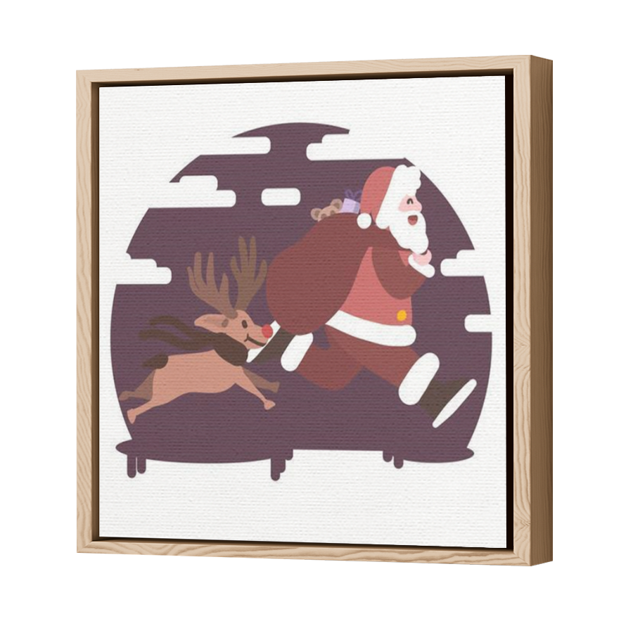 Thumbnail for Canvas - Wood Grain Floating Frame