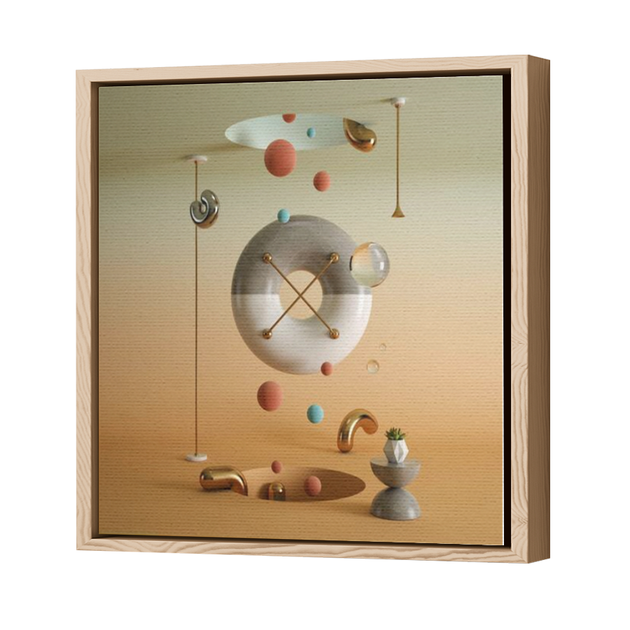 Thumbnail for Canvas - Wood Grain Floating Frame