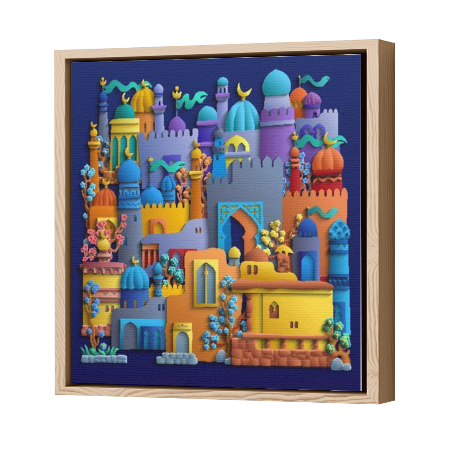 Thumbnail for Canvas - Wood Grain Floating Frame