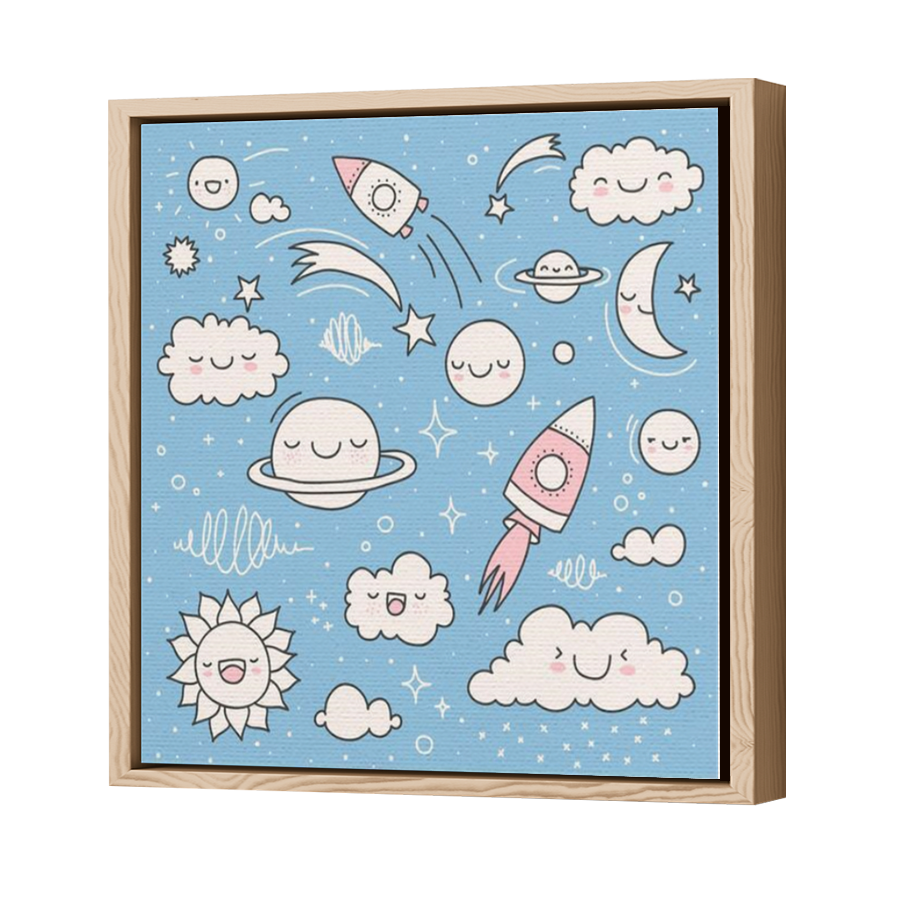 Thumbnail for Canvas - Wood Grain Floating Frame