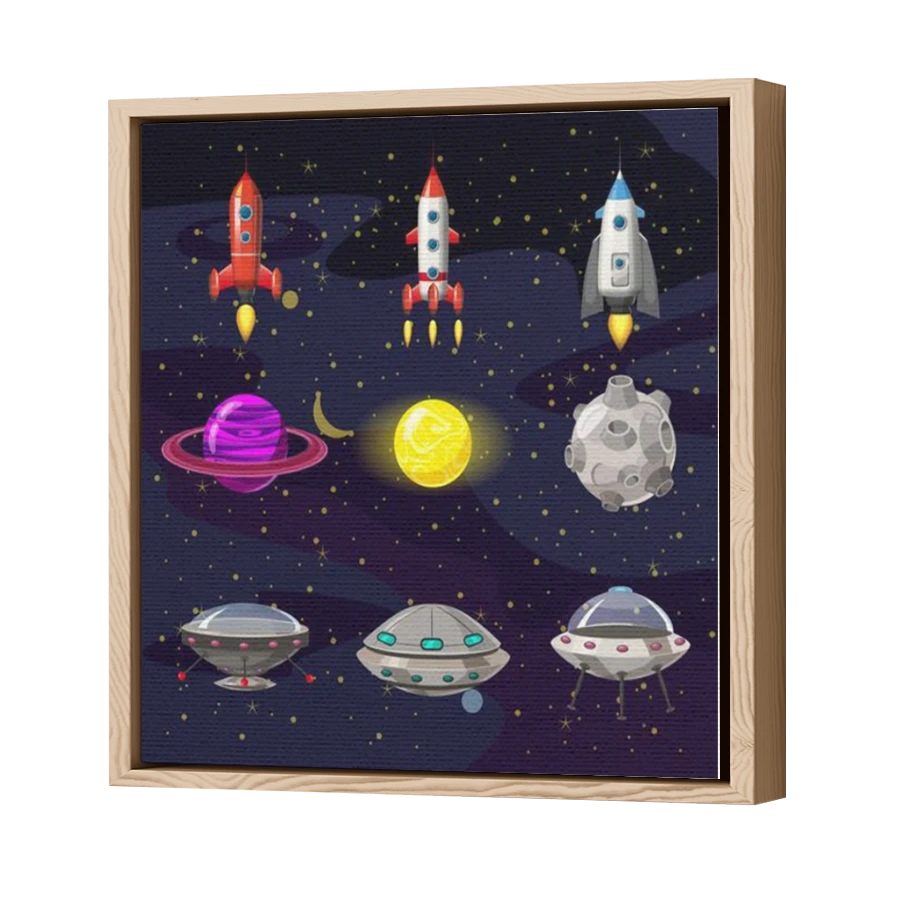 Thumbnail for Canvas - Wood Grain Floating Frame
