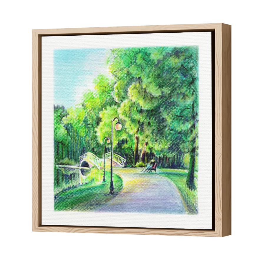 Thumbnail for Canvas - Wood Grain Floating Frame