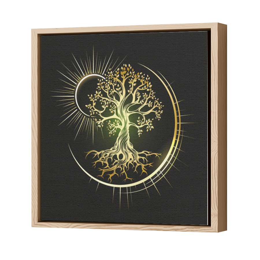 Thumbnail for Canvas - Wood Grain Floating Frame