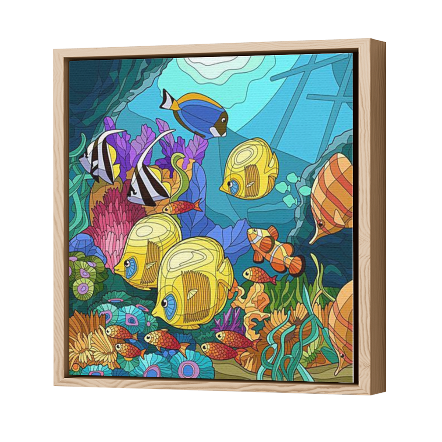Thumbnail for Canvas - Wood Grain Floating Frame
