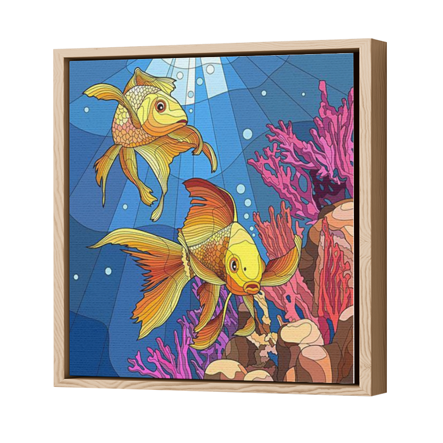 Thumbnail for Canvas - Wood Grain Floating Frame