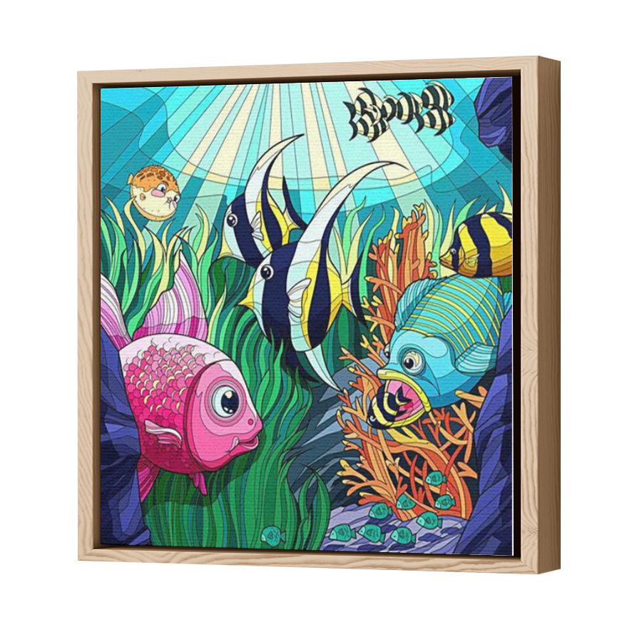 Thumbnail for Canvas - Wood Grain Floating Frame