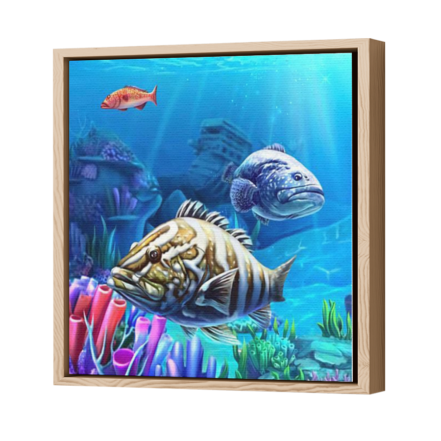 Thumbnail for Canvas - Wood Grain Floating Frame