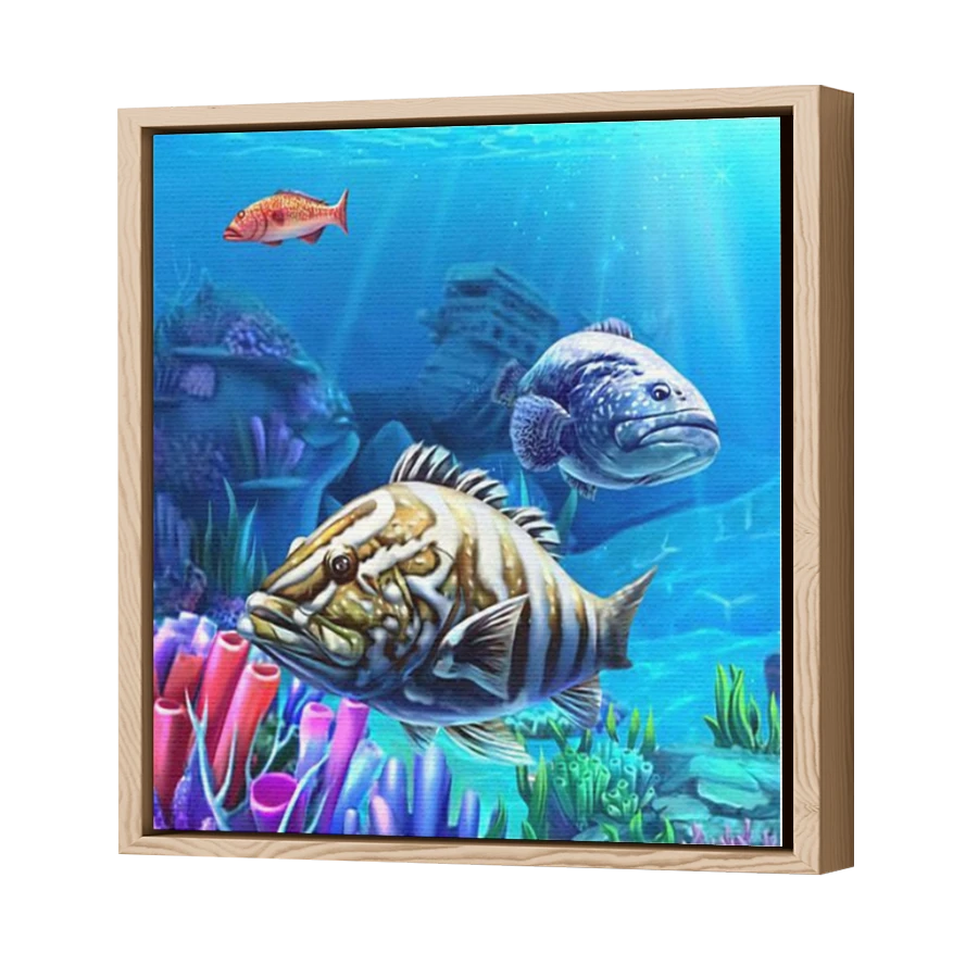 Thumbnail for Canvas - Wood Grain Floating Frame