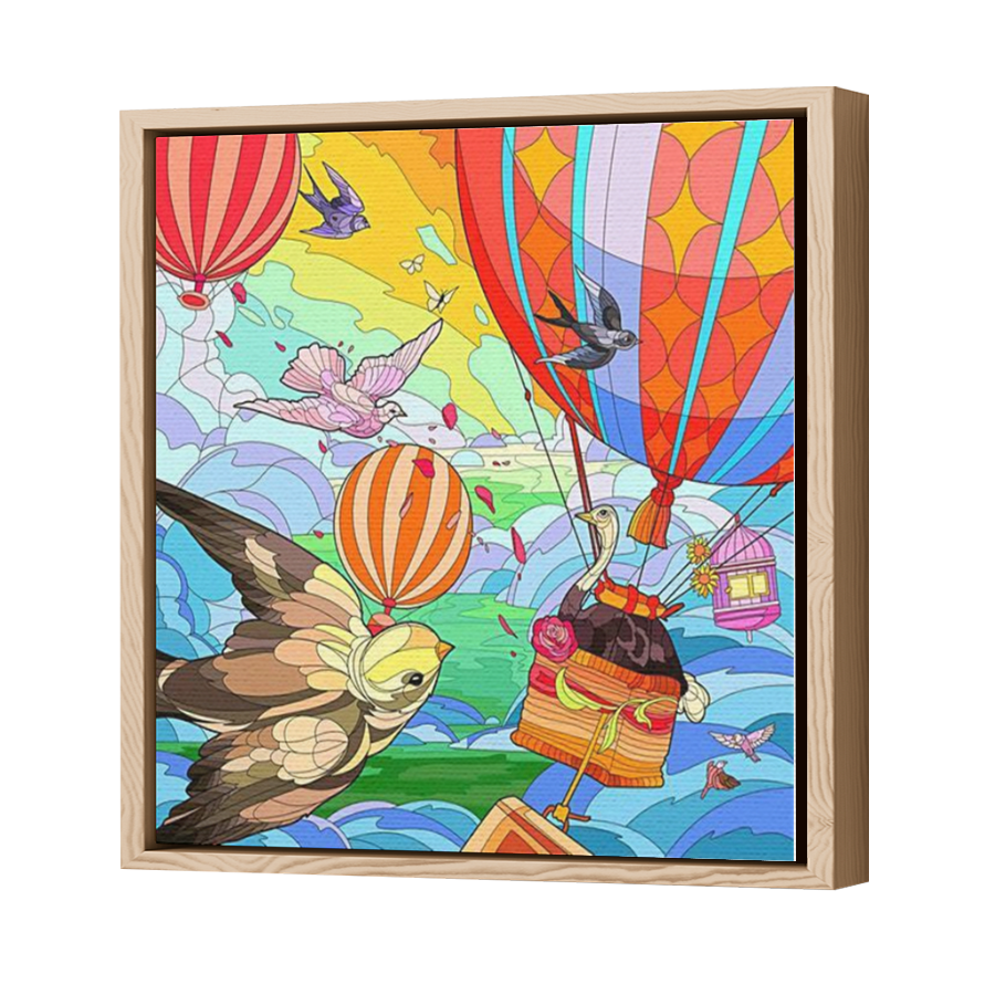 Thumbnail for Canvas - Wood Grain Floating Frame