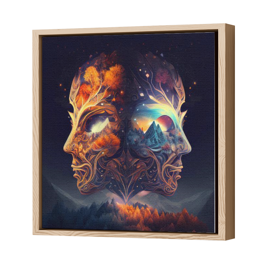 Thumbnail for Canvas - Wood Grain Floating Frame