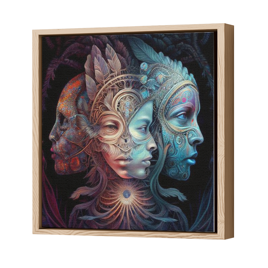 Thumbnail for Canvas - Wood Grain Floating Frame