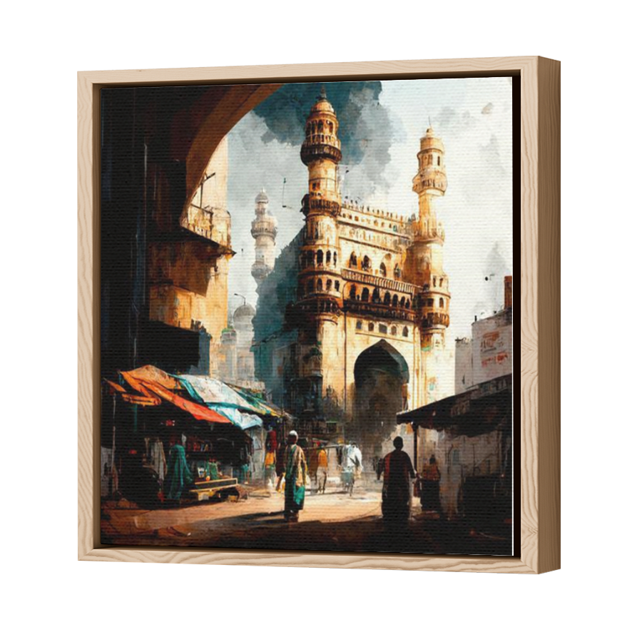 Thumbnail for Canvas - Wood Grain Floating Frame