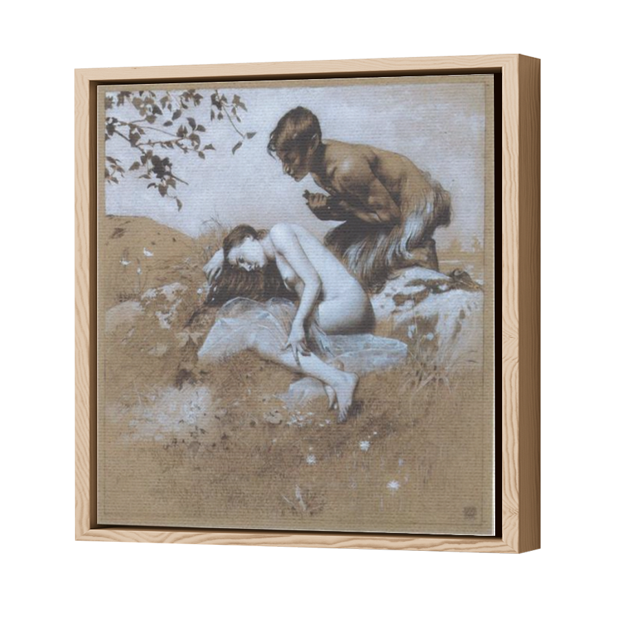 Thumbnail for Canvas - Wood Grain Floating Frame