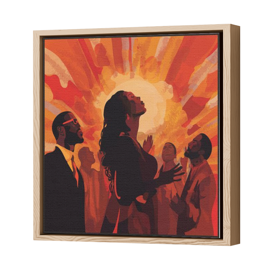 Thumbnail for Canvas - Wood Grain Floating Frame