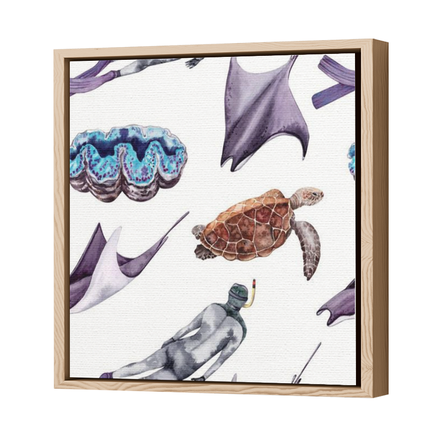 Thumbnail for Canvas - Wood Grain Floating Frame