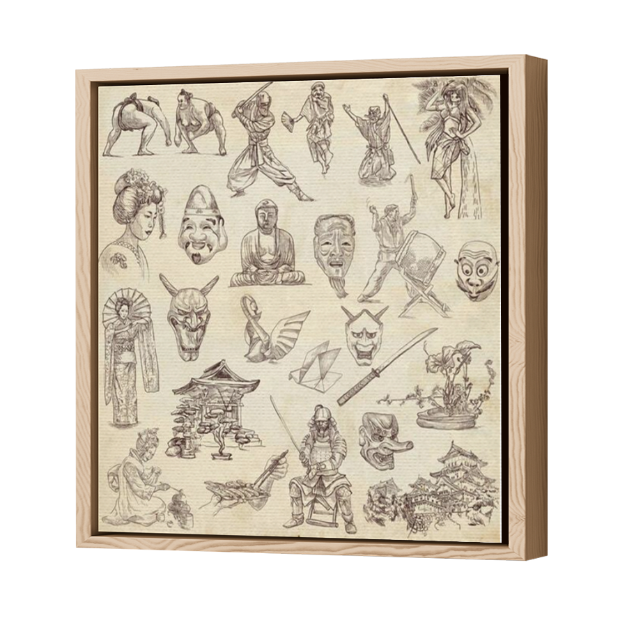 Thumbnail for Canvas - Wood Grain Floating Frame