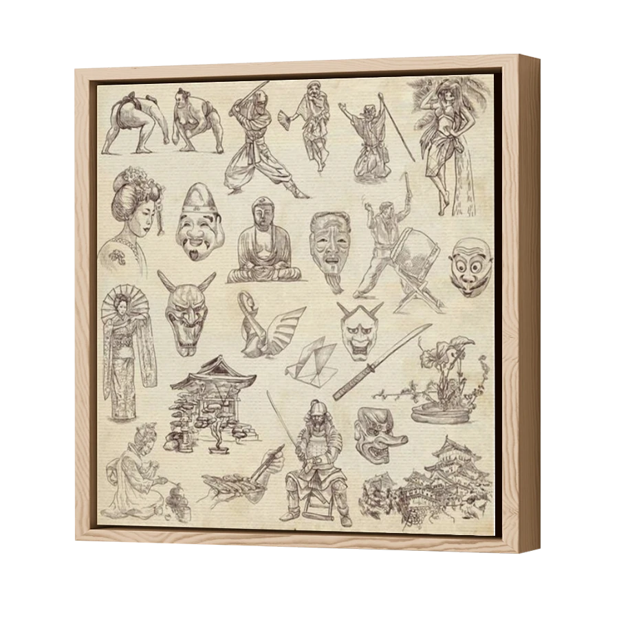 Thumbnail for Canvas - Wood Grain Floating Frame