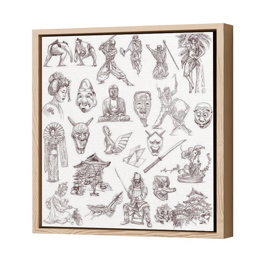 Thumbnail for Canvas - Wood Grain Floating Frame