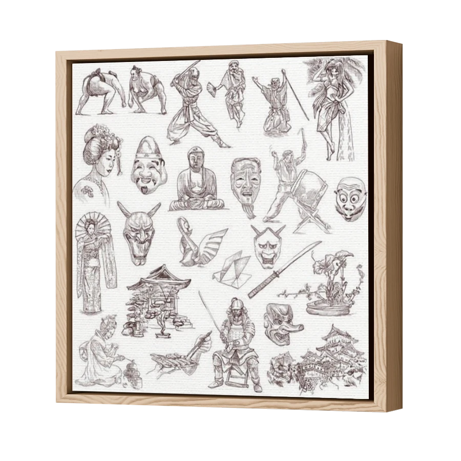 Thumbnail for Canvas - Wood Grain Floating Frame