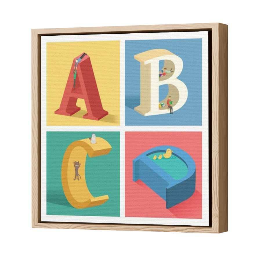Thumbnail for Canvas - Wood Grain Floating Frame