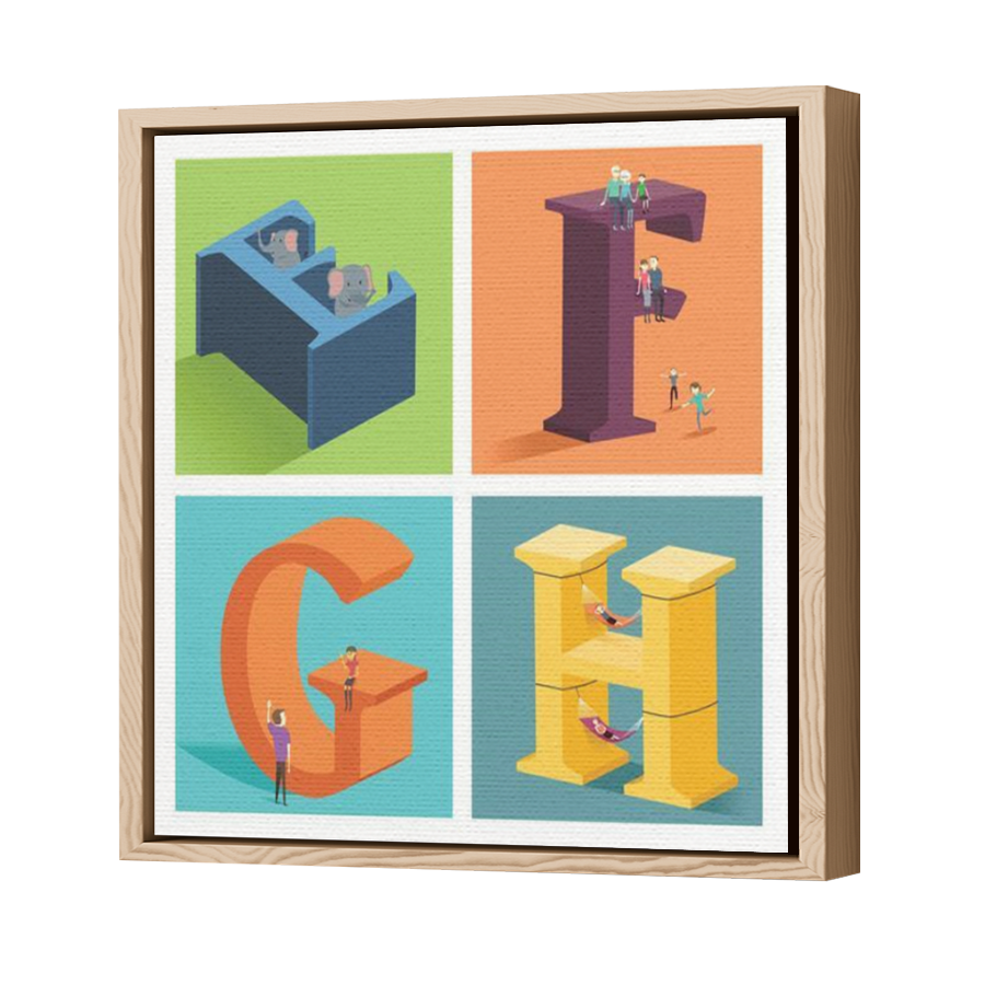 Thumbnail for Canvas - Wood Grain Floating Frame