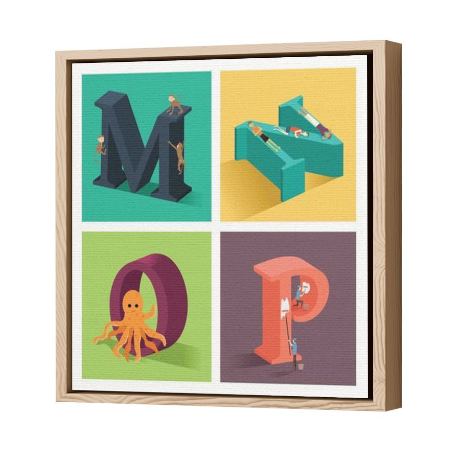 Thumbnail for Canvas - Wood Grain Floating Frame
