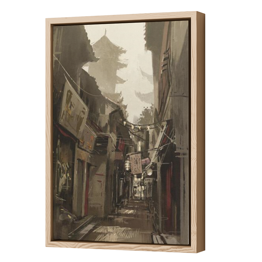 Thumbnail for Canvas - Wood Grain Floating Frame