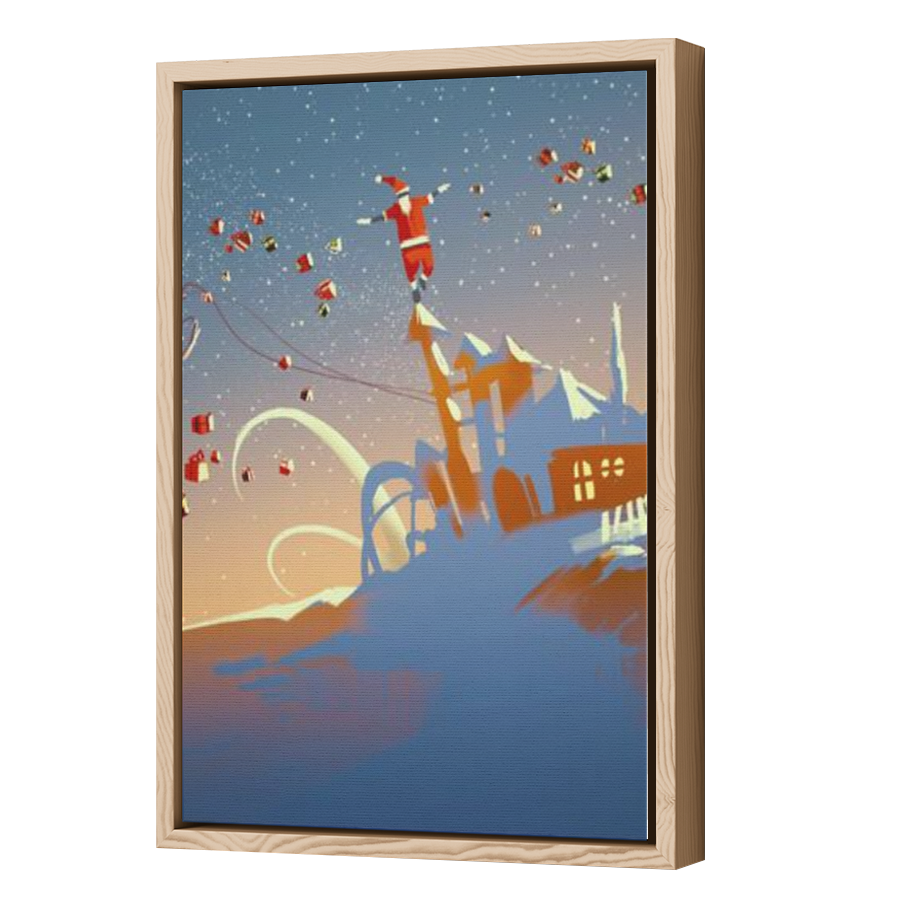 Thumbnail for Canvas - Wood Grain Floating Frame