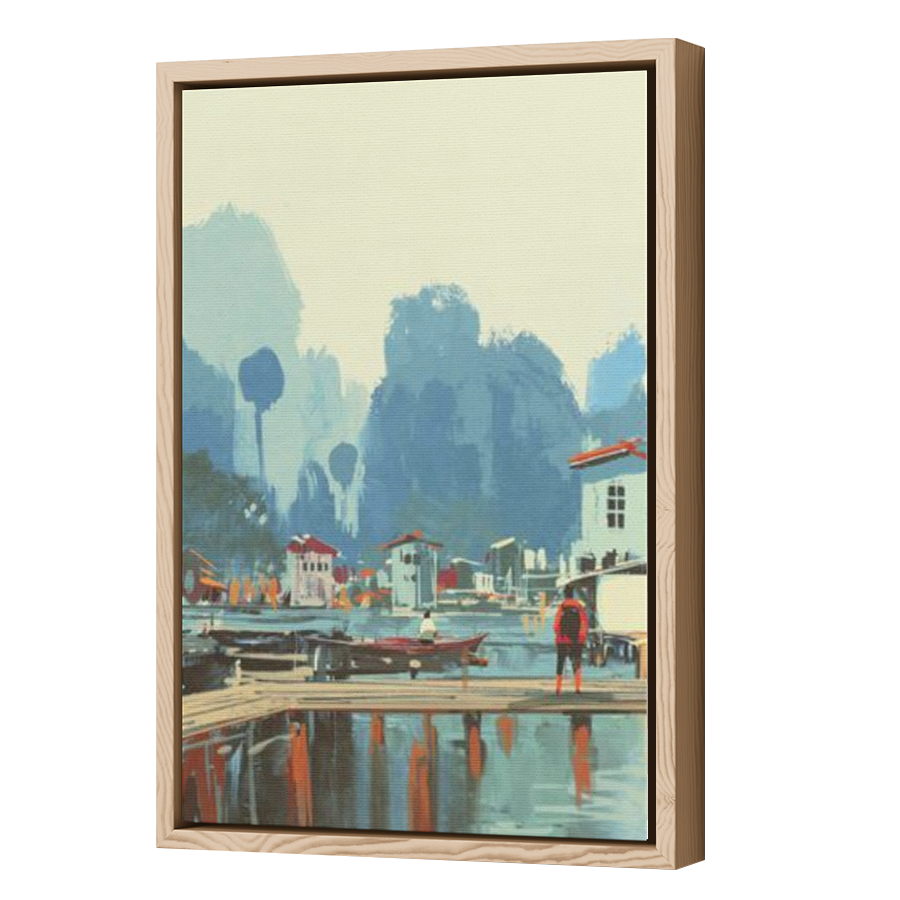Thumbnail for Canvas - Wood Grain Floating Frame