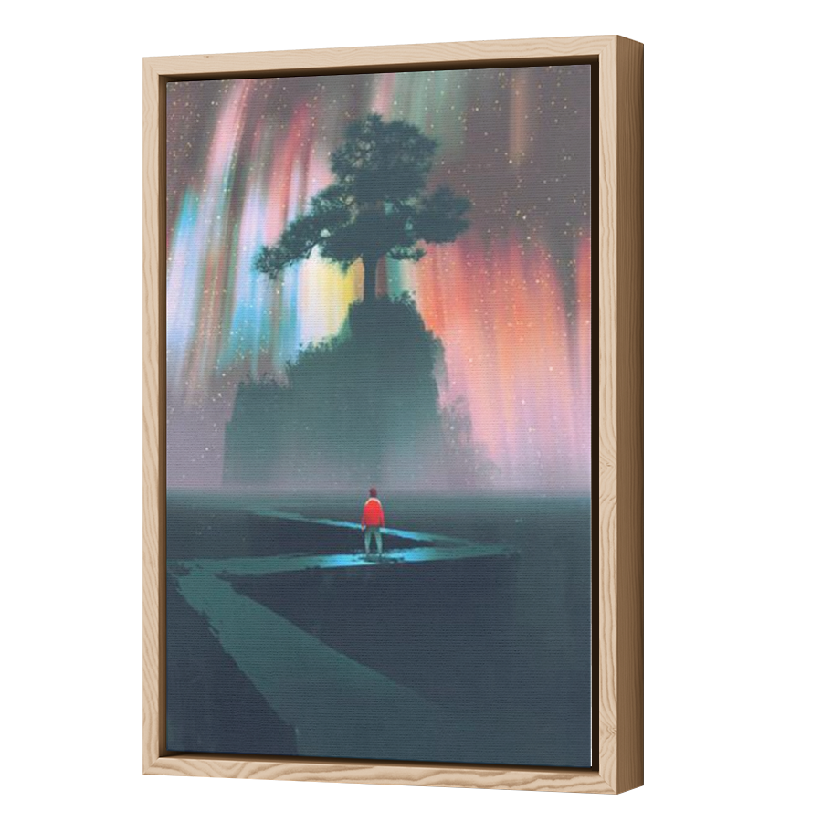 Thumbnail for Canvas - Wood Grain Floating Frame