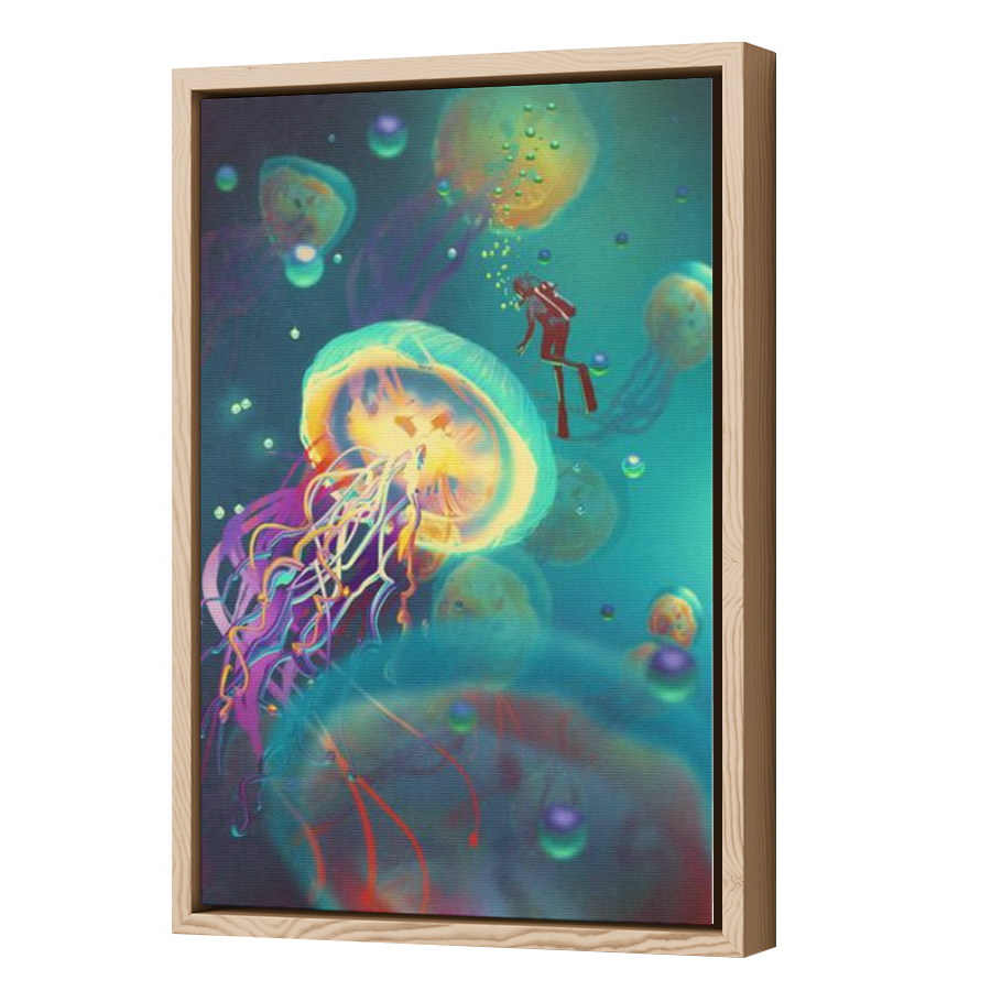 Thumbnail for Canvas - Wood Grain Floating Frame