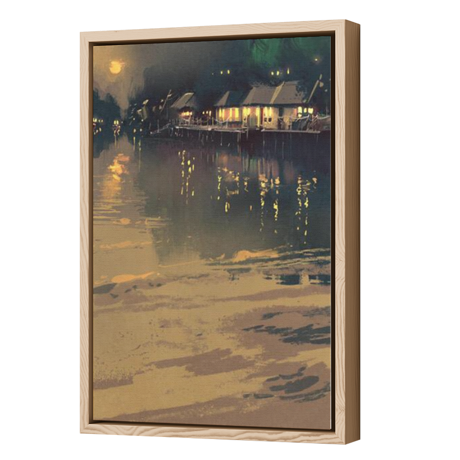 Thumbnail for Canvas - Wood Grain Floating Frame