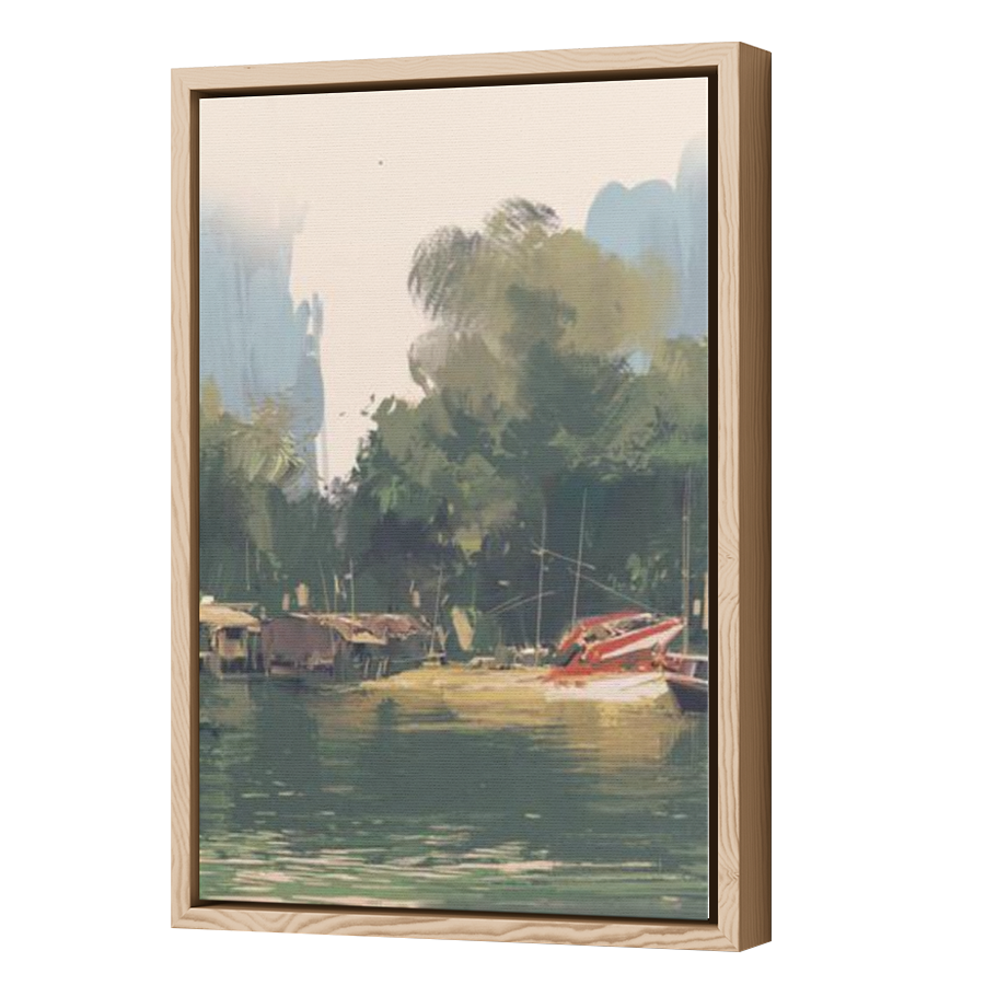 Thumbnail for Canvas - Wood Grain Floating Frame
