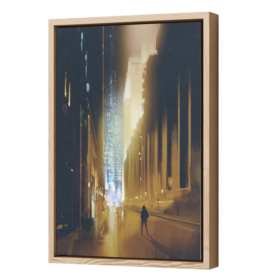 Thumbnail for Canvas - Wood Grain Floating Frame
