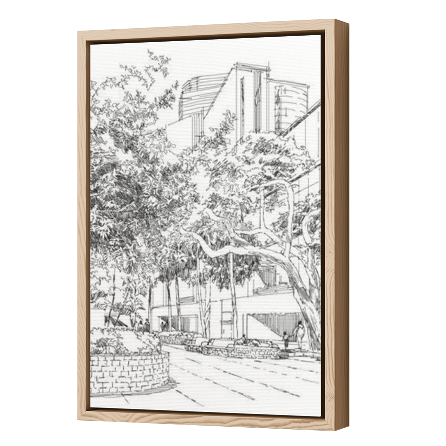 Thumbnail for Canvas - Wood Grain Floating Frame