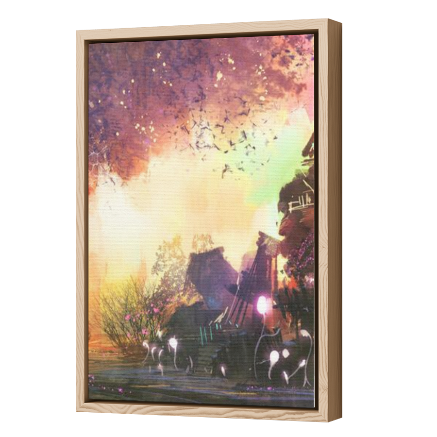 Thumbnail for Canvas - Wood Grain Floating Frame