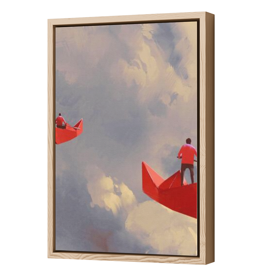 Thumbnail for Canvas - Wood Grain Floating Frame