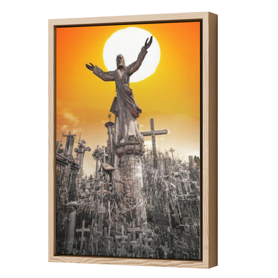 Thumbnail for Canvas - Wood Grain Floating Frame