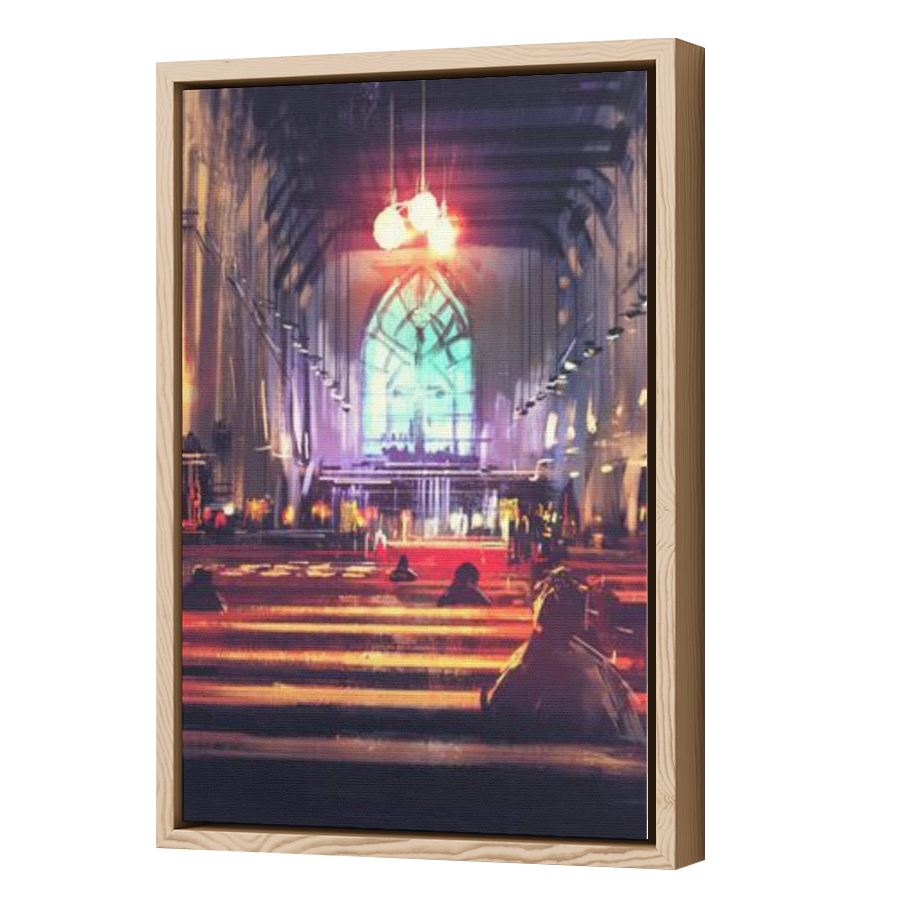 Thumbnail for Canvas - Wood Grain Floating Frame