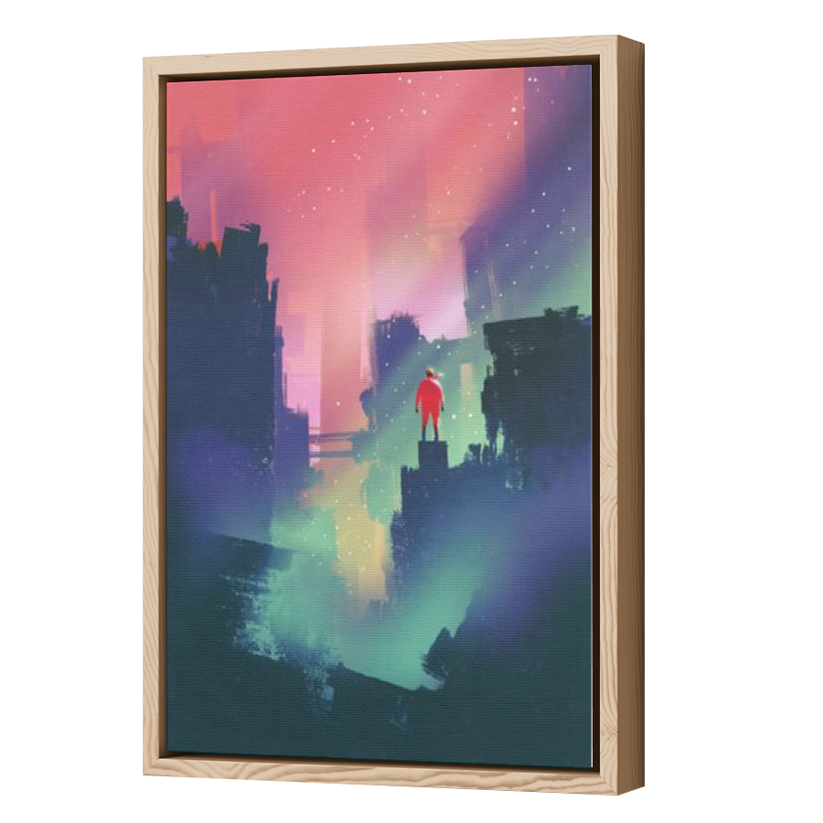 Thumbnail for Canvas - Wood Grain Floating Frame