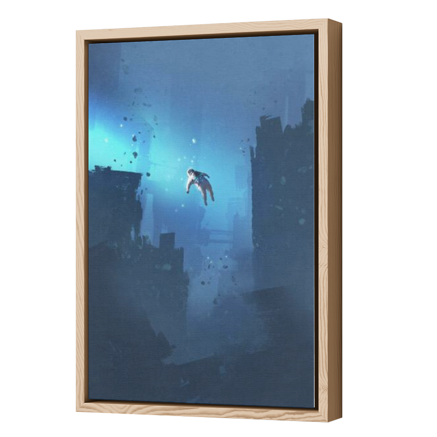 Thumbnail for Canvas - Wood Grain Floating Frame